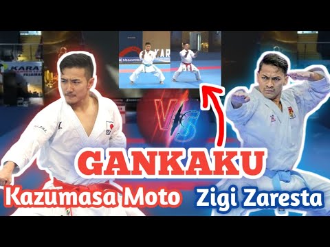 Ahmad Zigi zaresta Yuda vs Kazumasa Moto | GANKAKU Kata Shotokan | different Karateka | INA vs JPN