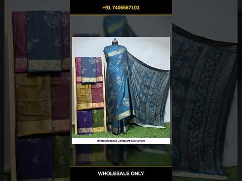 Wholesale Black Jacquard Silk Sarees – product video thumbnail