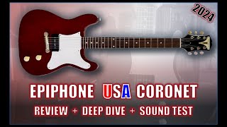 Video thumbnail for NEW Epiphone USA Coronet Deep Dive + Sound Test by Company Grip Guitar
