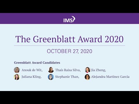 video:Greenblatt Award webinar symposium 2020