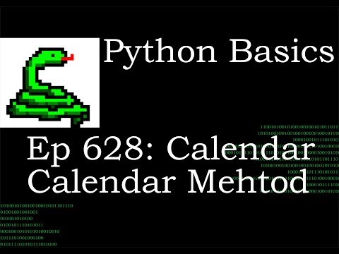 Python Basics Tutorial Calendar Calendar Method