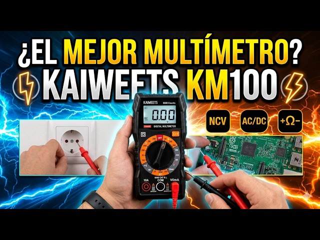 Vídeo relacionado con KAIWEETS KM100 Multímetro Digital, Polimetro para Medir Continuidad, Tensión en CA y CC, Amperios en CC, Resistencia, Diodo, Voltímetro con Doble Fusibles y Cables de Prueba