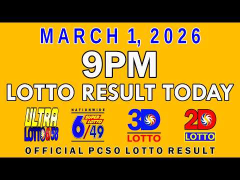 9pm Lotto Result Today PCSO March 1 2026