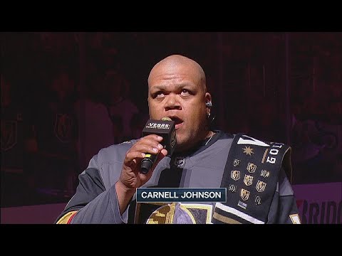 WPG@VGK, Gm3: Johnson performs national anthems