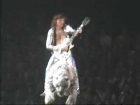 Justin Hawkins Riding His White Tiger LIVE at Wembley Area
