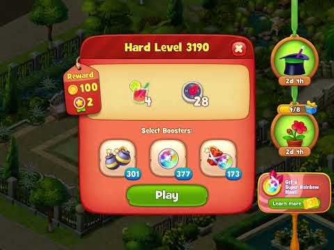Homescapes Level 3190 With No Boosters - Hard Level - Investigation In The Park