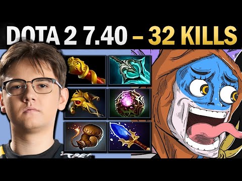 Slark Pro Carry with 32 Kills and Disperser - Gameplay Dota 2