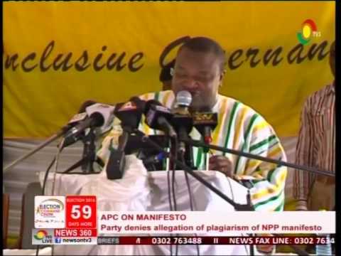 Leadership of APC denies allegation of plagiarism of NPP manifesto 8/10/2016