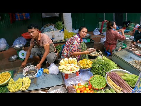 Cambodian STREET FOOD Tours, Walk Around Boeng Tompun Market - Phnom Penh 2022