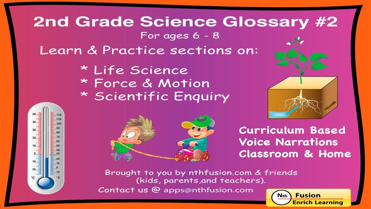 2nd Grade Science Glossary #2: Learn and Practice Worksheets for home use and in school classrooms