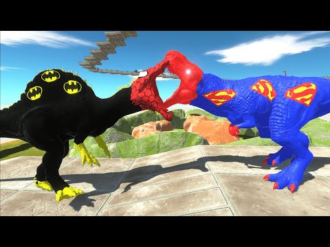 SUPERMAN T REX DEATH FALL - Animal Revolt Battle Simulator