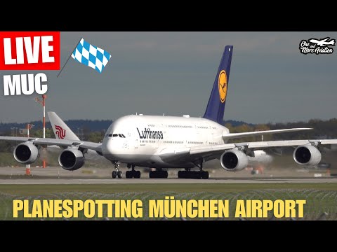 🔴Live Planespotting München Airport ☀️ MUC Südbahn Action 🛫 2. Tag Close Ups  A380 A350 26 Betrieb