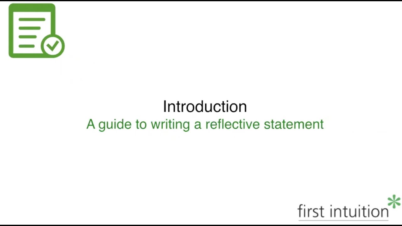 A guide to reflective statements