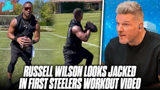 Russell Wilson Posts AWESOME Workout Video, Looks JACKED As A Steeler | Pat McAfee Reacts
