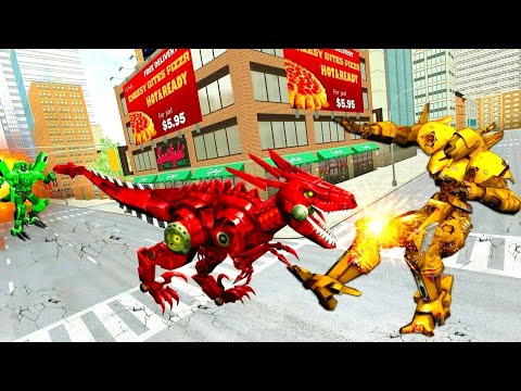Dinosaur Robot car Games : Raptor Jet Robot Transform @ android gameplay