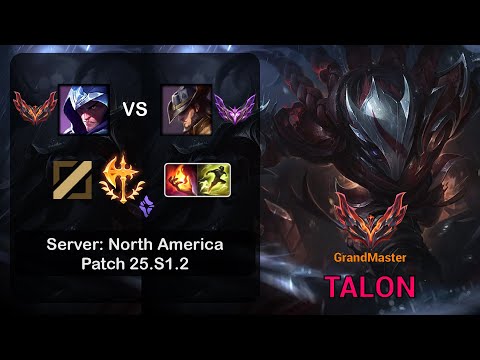 Talon Mid vs Twisted Fate - NA GrandMaster - Patch 25.S1.2