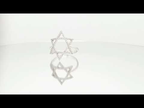 A video of 14K Gold Star of David Diamond Ring - A Symbol of Faith and Strength