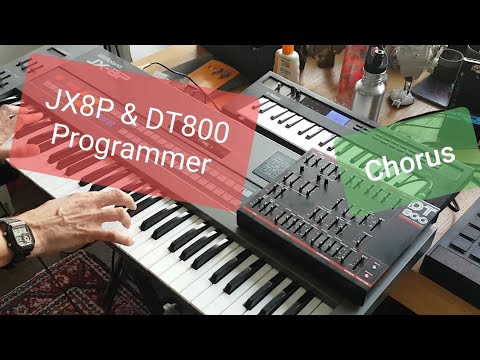 Roland JX-8P with Dtronics DT800 programmer CHORUS Vintage synth 80s vibes Keyboards electric piano