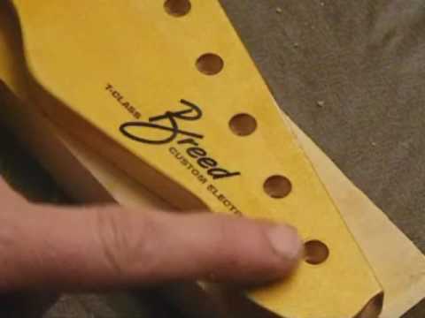 One Piece Neck/Body Build Part 15: Applying decal to headstock