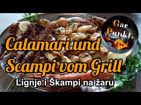 Calamari und Scampi vom Grill - Lignje i Škampi na žaru sa Blitvom - GarPunkt.TV #44