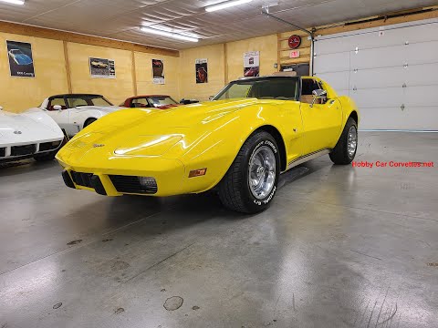 1977 Bright Yellow Corvette T Top For Sale Video