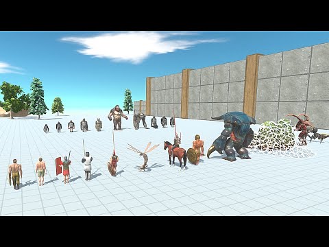 MUTANT PRIMATES VS ALIEN WITH ANCIENT HUMANS  - Animal Revolt Battle Simulator