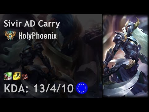 Sivir AD Carry vs Tristana - HolyPhoenix - EUW Challenger Patch 7.16