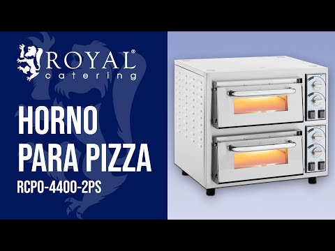 vídeo - Horno para pizza - 2 cámaras - 4400 W - Ø 35 cm - piedra refractaria - Royal Catering