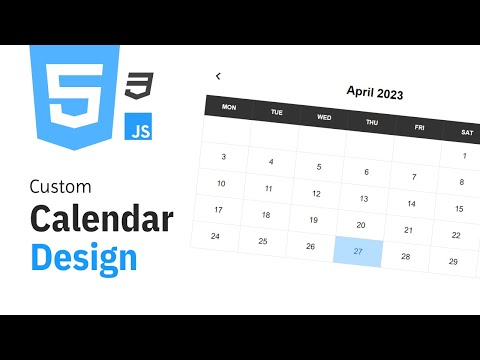 Custom Calendar Design From Scratch Html Css Javascript