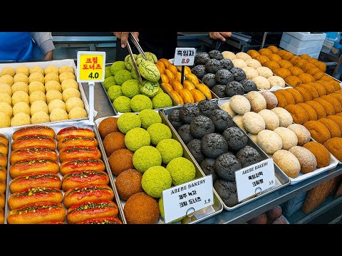 하루 4000개 완판 역대급 수제 크림도넛? 코로나때 오픈해 일본까지 진출한! 웨이팅없이 못먹는 전설의 시장 도넛 몰아보기 TOP4, Best4 Korean cream donuts