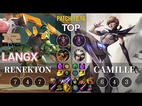 RNG Langx Renekton vs Camille Top - KR Patch 10.16