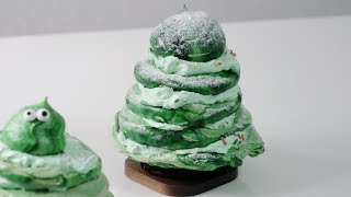 크리스마스 트리 머랭 케이크 만들기 (+먹는소리) Christmas tree Meringue Cakes Recipe (+eating sound) | 한세 HANSE