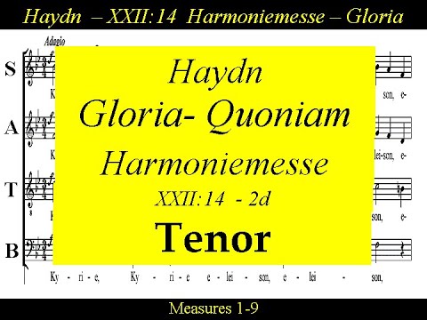 Haydn, Harmoniemesse, Hob. XXII:14,  2d.Gloria- Quoniam - Tenor