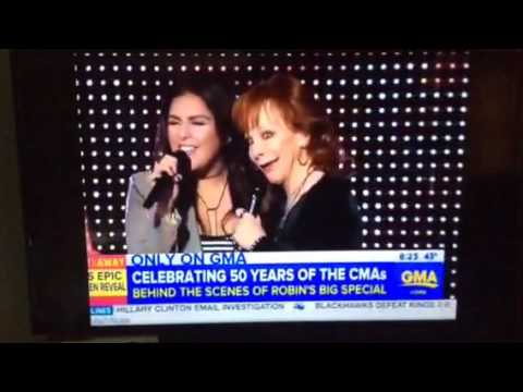 Cassadee Pope & Reba & Hillary Scott on GMA for 50yrs CMA Robin's Big Special