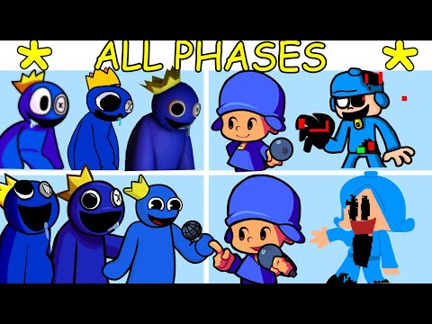 FNF Rainbow Friends All Phases Vs Pocoyo All Phases - Friday Night Funkin - Roblox Rainbow Friends