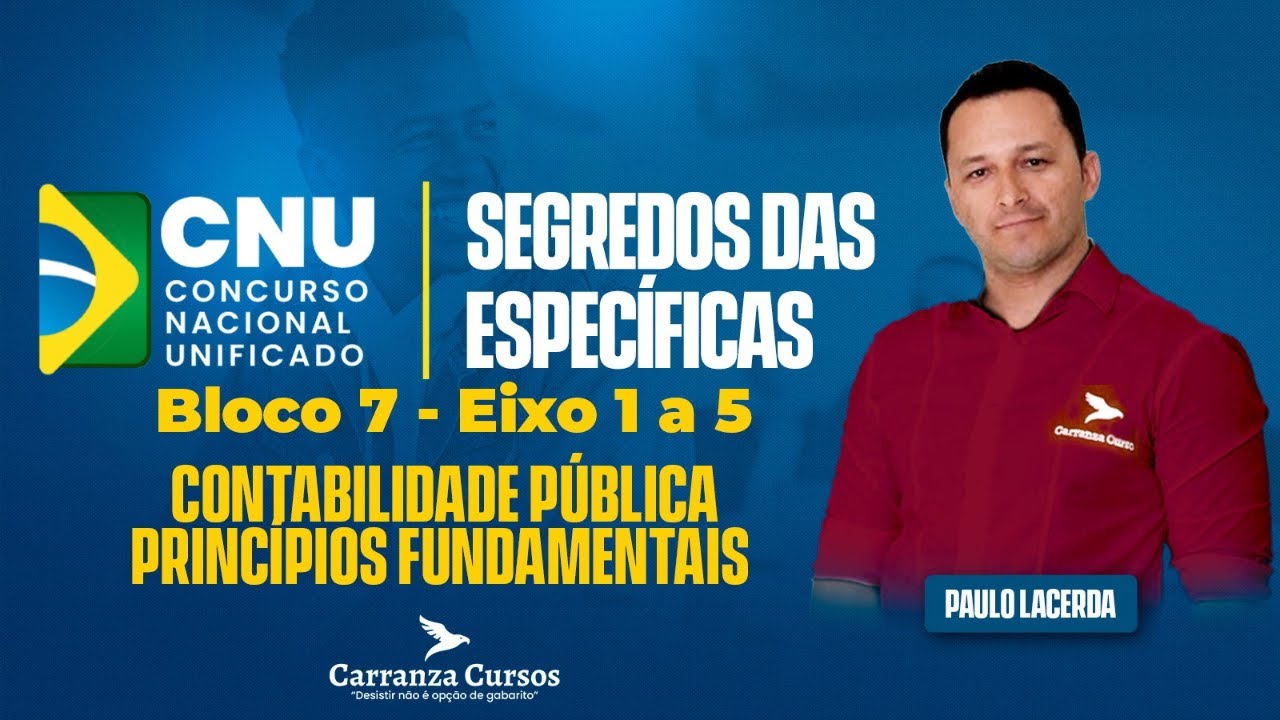CNU - Contabilidade Pública - Princípios Fundamentais - Prof. Paulo Lacerda