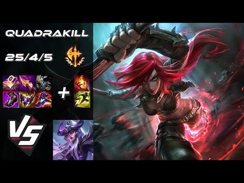 MID Katarina vs Syndra [QUADRAKILL] - NA Grandmaster Patch 25.S2.2