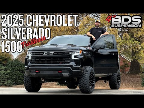 BLACK on BLACK: 2025 Chevrolet Silverado 1500 Trail Boss | 4\" BDS Lift Kit | 22\" Wheels | 35\" Tires