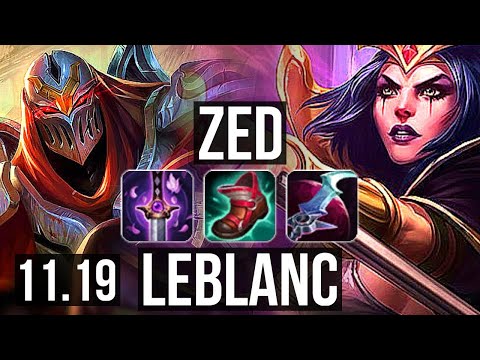 ZED vs LEBLANC (MID) | 11/0/5, Rank 4 Zed, 70% winrate, Legendary | JP Grandmaster | v11.19