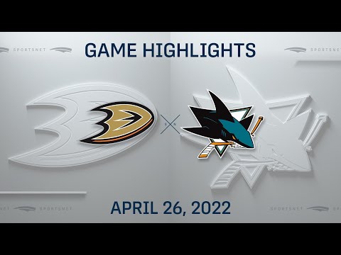 NHL Highlights ' Ducks vs. Sharks - Apr. 26, 2022