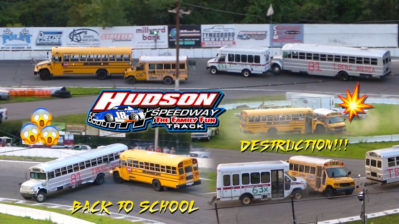School Bus Race Destruction at Hudson Speedway
