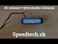 Výstražné LED světlo 12V / 24V - 6x 5W LED oranžové ECE R65 (113x29x9mm) SLIM - Video Youtube