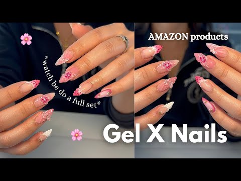 watch me do a ✨full gel x set ✨ | Amazon Products + step-by-step tutorial