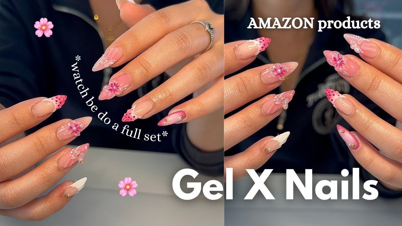 watch me do a ✨full gel x set ✨ | Amazon Products + step-by-step tutorial