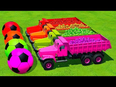 Transport Colored Soccer Balls With Mini Trucks - Farming Simulator 2022