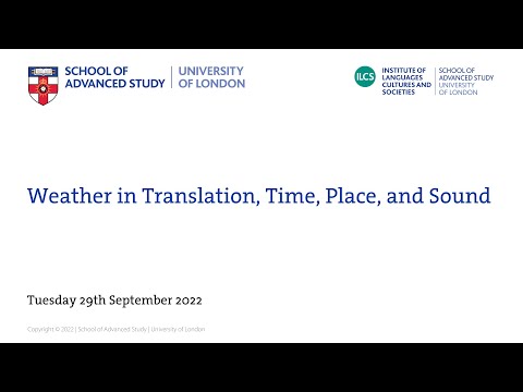 Weather in Translation, Time, Place, and Sound