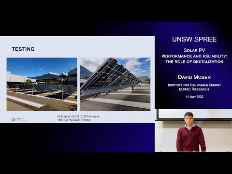UNSW SPREE 202207-14 David Moser - Solar PV performance and reliability: the role of digitalization