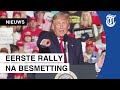 Trump blij op rally: ‘Wil iedereen zoenen!’