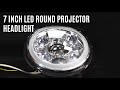 7 Inch LED Round Projector Headlight With Auxiliary Angel Ring Trux At Big Rig Chrome Shop