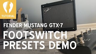 Video thumbnail for Fender Mustang GTX GT Footswitch PRESETS DEMO - How to navigate presets and setlists w/ GTX-7 Pedal by Steve Guitar